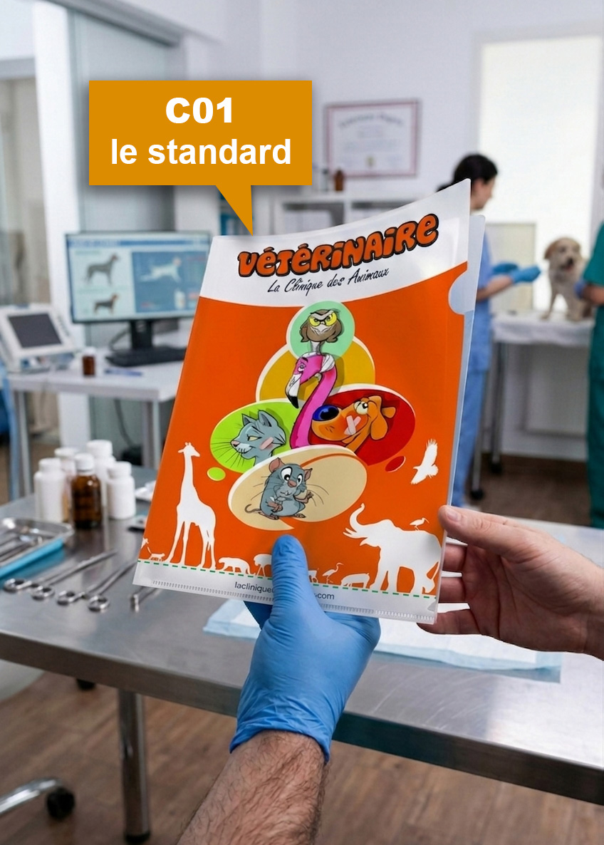 Pochette plastiquée pour profesionnels de santé pour les clients