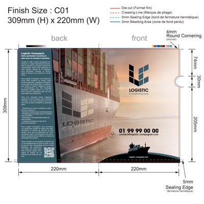 Logistique 002 - Pochette Plastique Couleur personnalisée